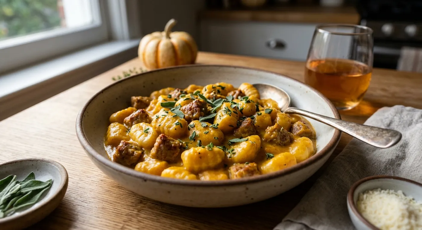 Creamy Sweet Potato & Sausage Gnocchi