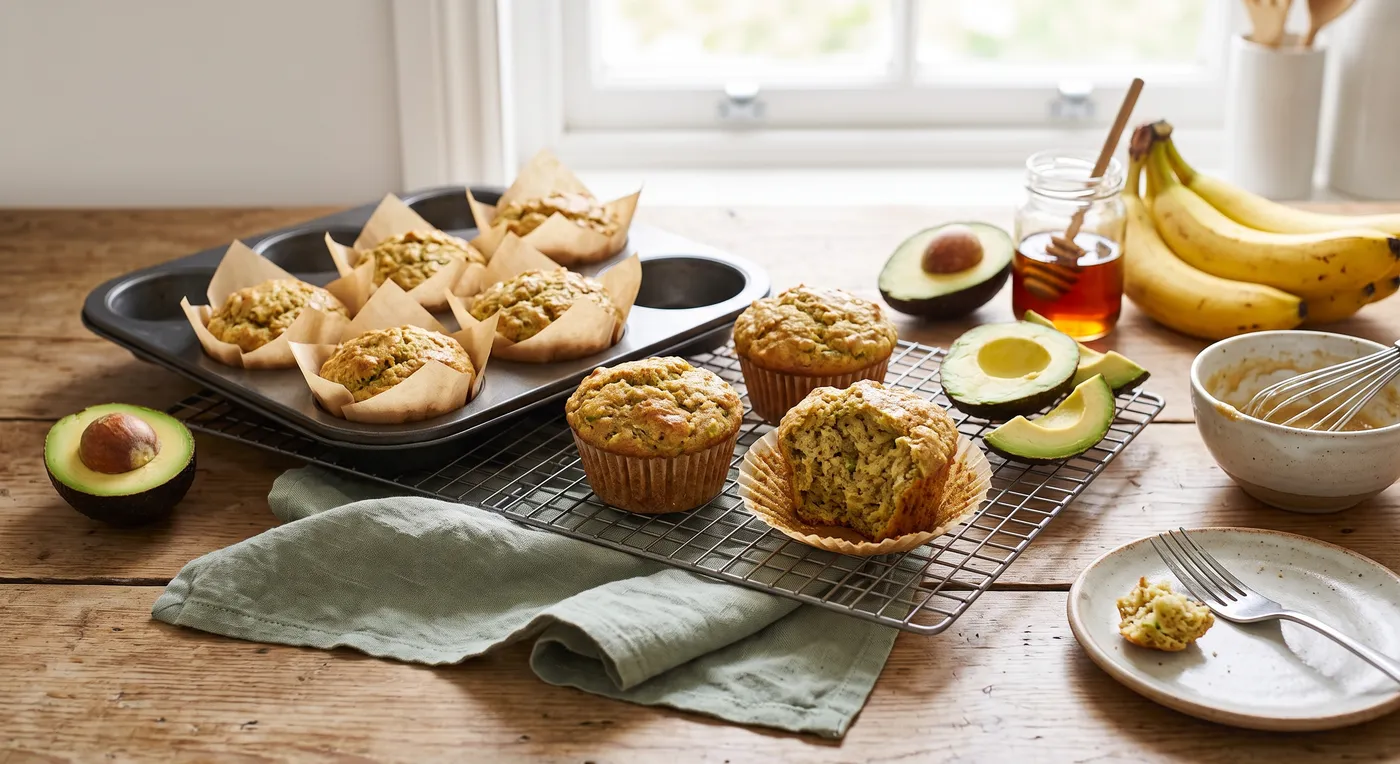 Avocado & Banana Muffins
