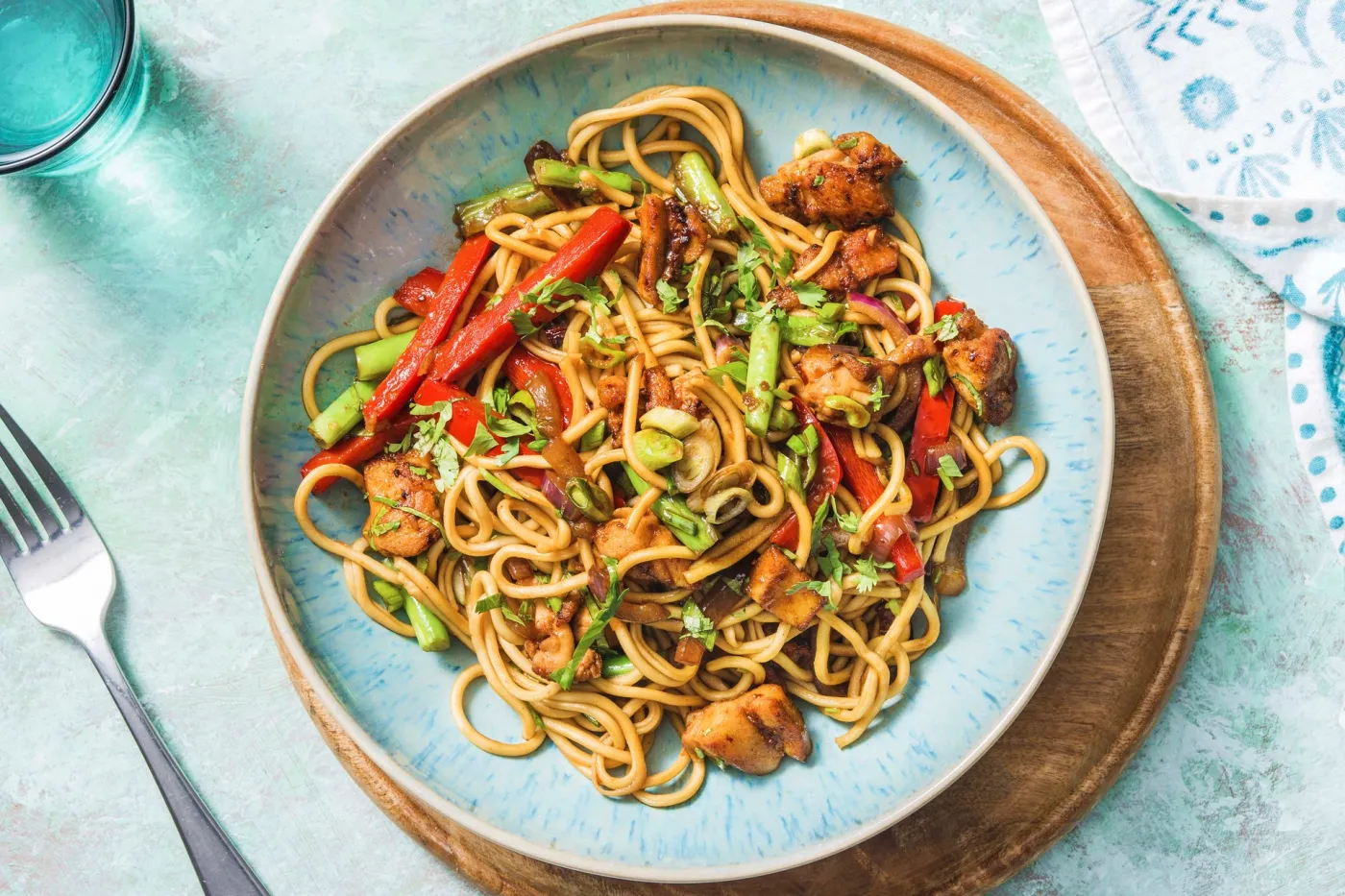 Hoisin Chicken Stir-Fry with Red Pepper & Noodles
