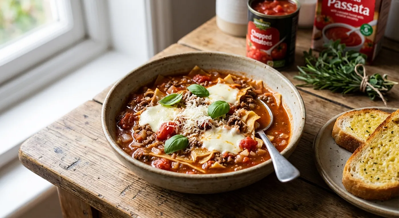 Slow Cooker Lasagne Soup