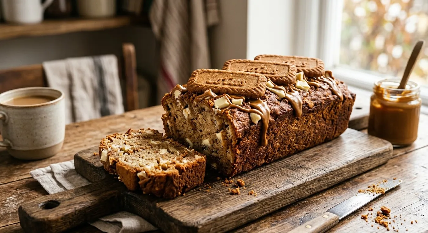 Biscoff & White Chocolate Banana Bread